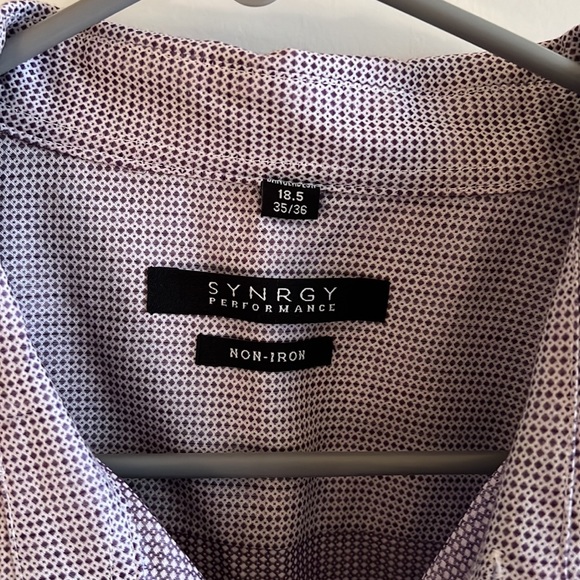 Synrgy Performance Purple Micro Dot 18.5-35/36 Dress Shirt. - Picture 6 of 7